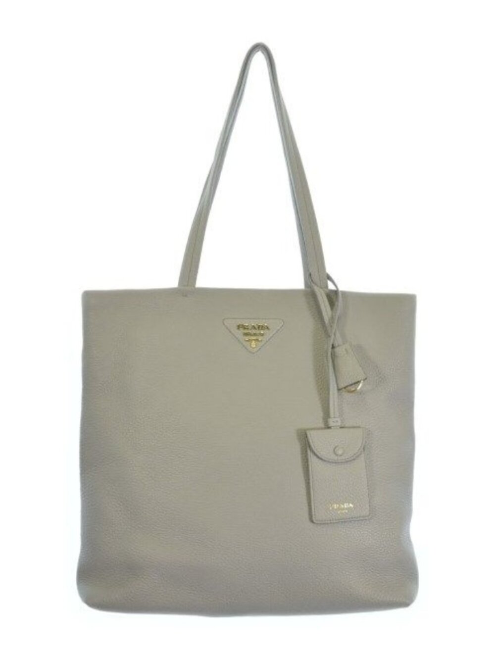 Prada Leather Tote Bag Gray